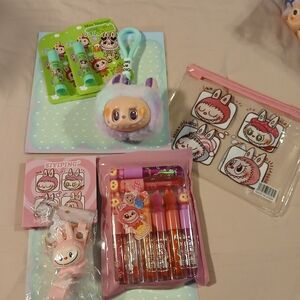 Cute Animal Stationery Set with Plush Keychain